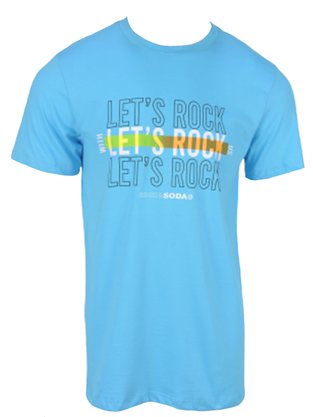 Camiseta Masculina Manga Curta Com Estampa 46710 Rock&Soda Azul Claro