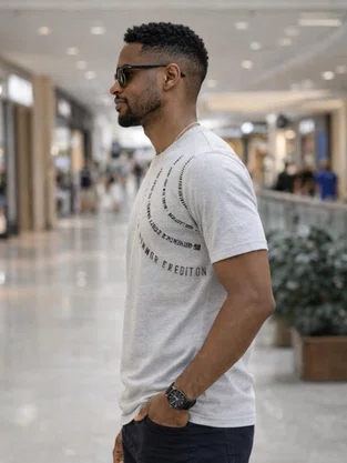 Camiseta Masculina Manga Curta Silk Summer 49.046 Onda Federal Mescla
