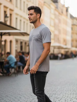 Camiseta Masculina Manhattan 48.109 Onda Federal Cinza