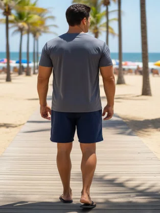 Camiseta Masculina Tamanho Especial Dry Furadinha 61878 Mormaii Cinza