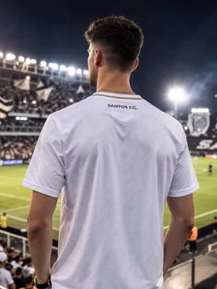 Camiseta Santos Masculina Adulto 800746801 Braziline Branco