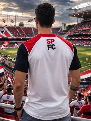 Camiseta São Paulo Masculina Adulto 900756201 Braziline Branco
