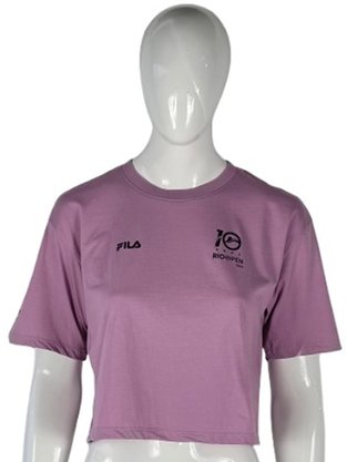 Camiseta Selo Rio Open 10 Anos Feminina Adullto F12L01290 Fila Lilás