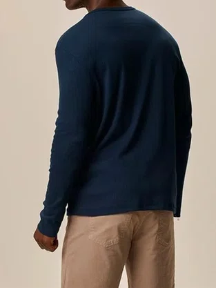 Camiseta Slim Canelada Masculina 1000006660 Malwee Marinho