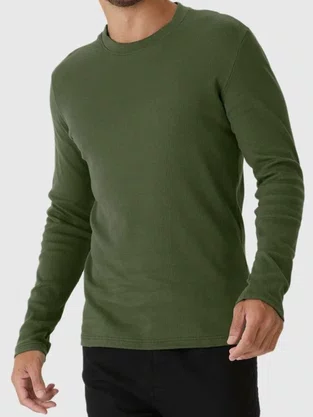Camiseta Slim Canelada Masculina 1000006660 Malwee Verde Militar