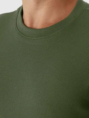 Camiseta Slim Canelada Masculina 1000006660 Malwee Verde Militar