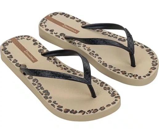Chinelo Feminino 27321 Ipanema Day Bege e Preto