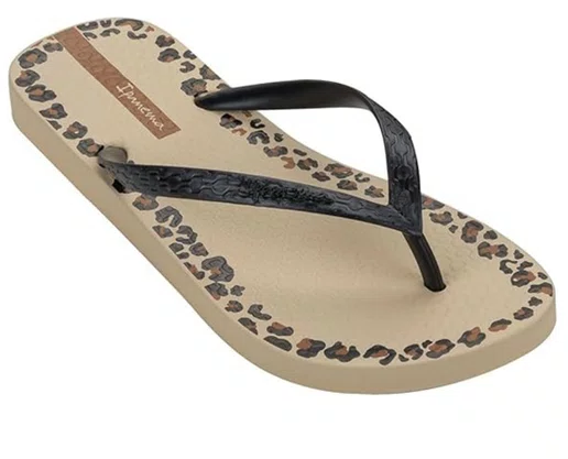 Chinelo Feminino 27321 Ipanema Day Bege e Preto