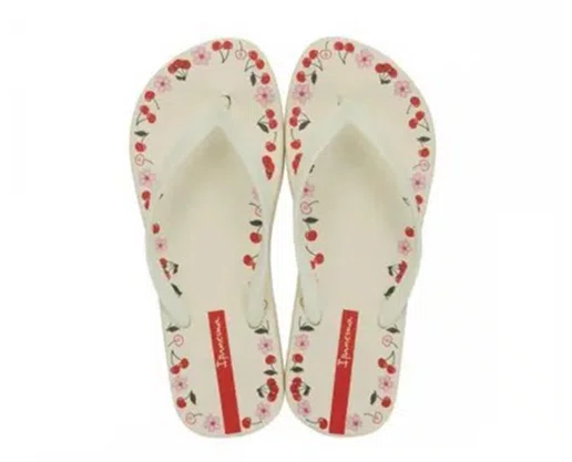 Chinelo Feminino 27321 Ipanema  Day  Bege e Vermelho