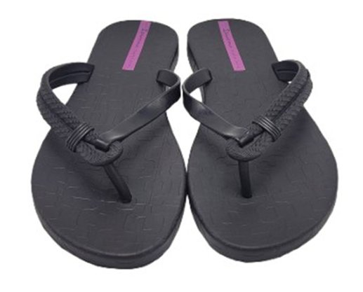 Chinelo Feminino Adulto 27230 Diversa Ipanema Preto e Lilás