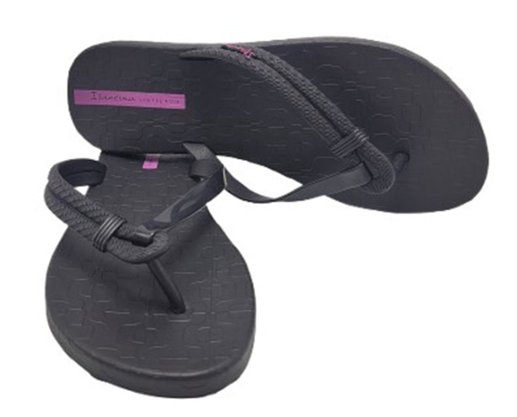 Chinelo Feminino Adulto 27230 Diversa Ipanema Preto e Lilás