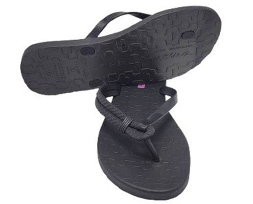 Chinelo Feminino Adulto 27230 Diversa Ipanema Preto e Lilás