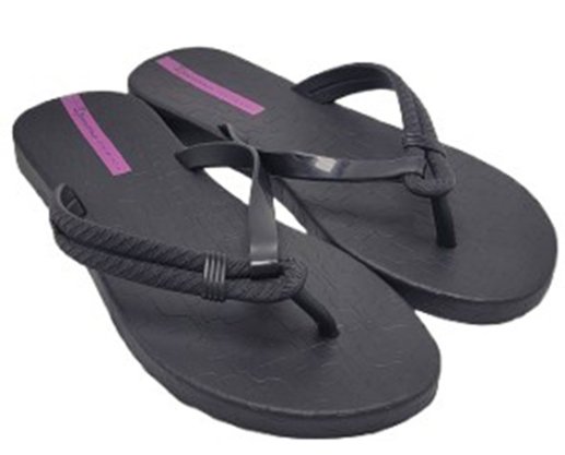 Chinelo Feminino Adulto 27230 Diversa Ipanema Preto e Lilás