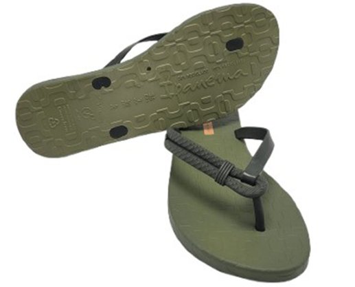 Chinelo Feminino Adulto 27230 Diversa Ipanema Verde Militar e laranja
