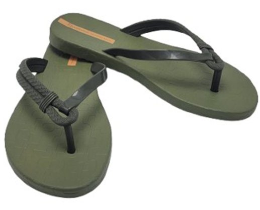 Chinelo Feminino Adulto 27230 Diversa Ipanema Verde Militar e laranja