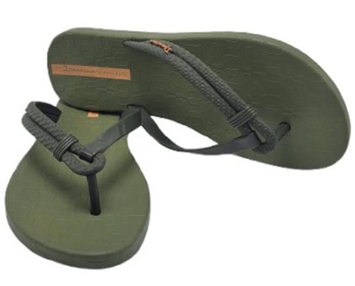 Chinelo Feminino Adulto 27230 Diversa Ipanema Verde Militar e laranja