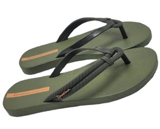 Chinelo Feminino Adulto 27230 Diversa Ipanema Verde Militar e laranja