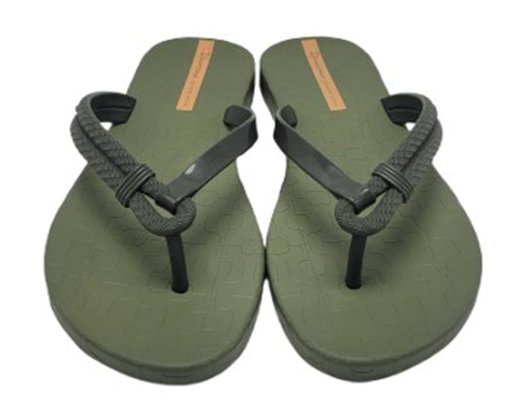 Chinelo Feminino Adulto 27230 Diversa Ipanema Verde Militar e laranja