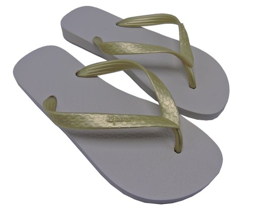 Chinelo Feminino Adulto Clássica 06466 Ipanema Bege e Ouro