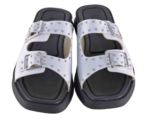 Chinelo Flatform Feminino Adulto Moleca 5506.101 Branco e Preto