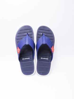 Chinelo Masculino Adulto Berlim Dedo 11600 Cartago Branco e Azul