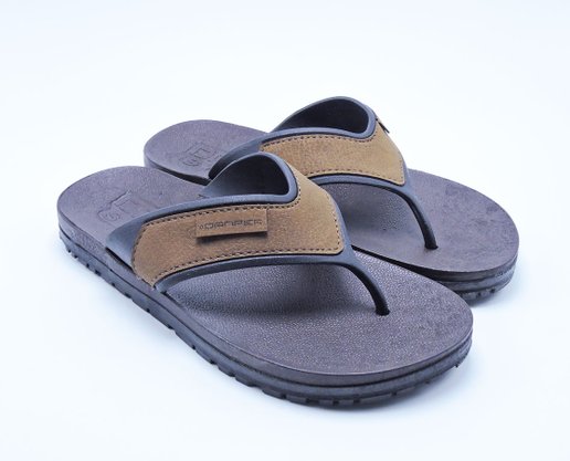Chinelo Masculino Adulto D6212 Danper Preto e Caramelo