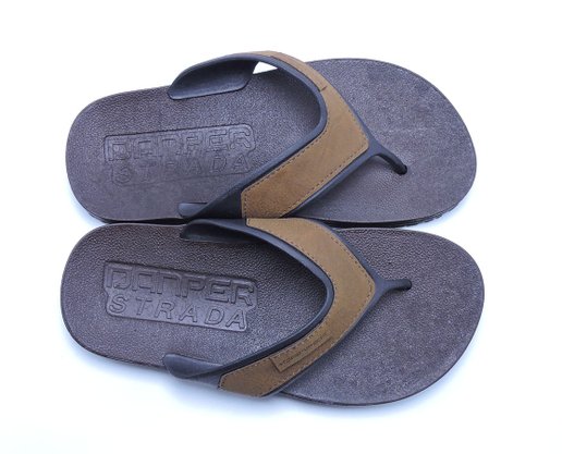 Chinelo Masculino Adulto D6212 Danper Preto e Caramelo