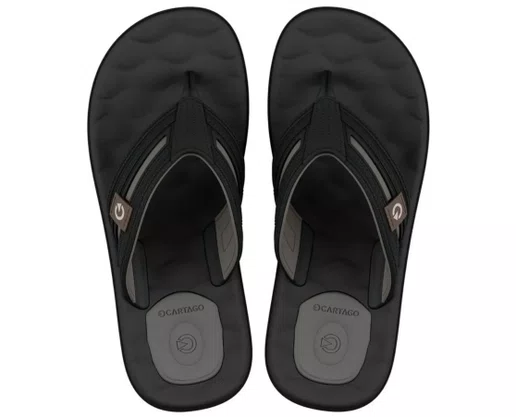 Chinelo Masculino Adulto Egeu IV 12530 Cartago Basalto e  Preto