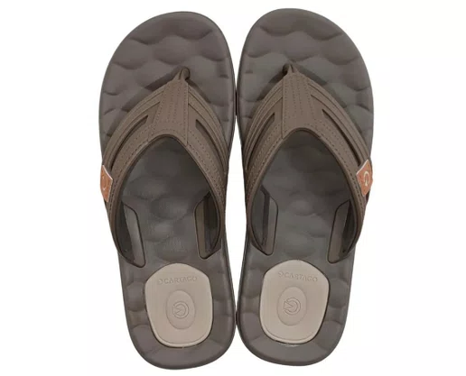 Chinelo Masculino Adulto Egeu IV 12530 Cartago Marrom e  Bege