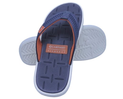 Chinelo Masculino Adulto Malta 12229 Cartago Cinza, azul e telha