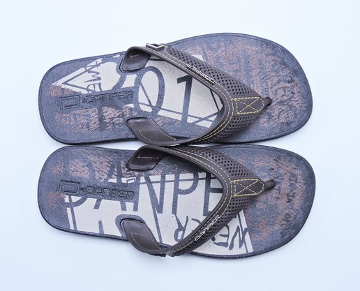 Chinelo Masculino Adulto Silk Correia D6007 Danper Café e Bege