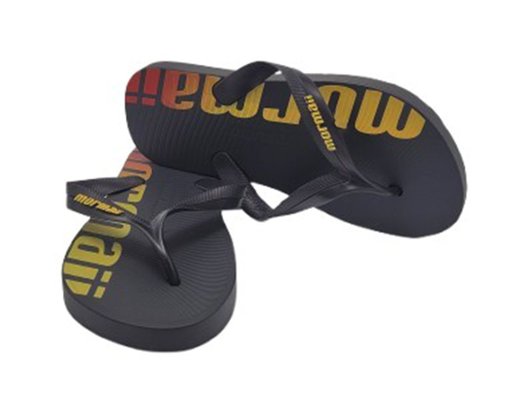Chinelo Masculino Adulto Tropical 11936 Mormaii Preto, amarelo e vermelho