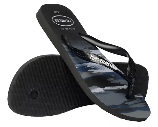 Chinelo Masculino Havaianas Top Camuflada Preto e Branco