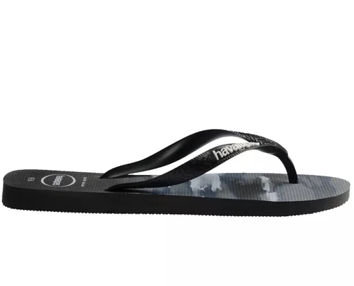 Chinelo Masculino Havaianas Top Camuflada Preto e Branco