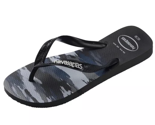 Chinelo Masculino Havaianas Top Camuflada Preto e Branco
