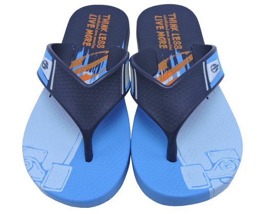 Chinelo Masculino Infantil Neocycle 10897 Mormaii Azul e Laranja