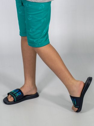Chinelo Masculino Infantil Quiver 11739 Mormaii Azul, Azul e Verde