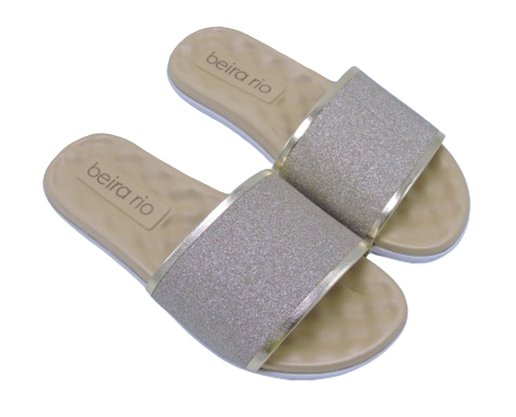 Chinelo Rasteira Feminino Adulto Detalhe Glitter 8360.353 Beira Rio Dourado