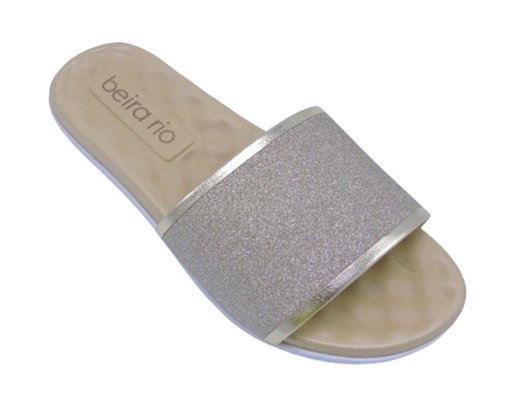 Chinelo Rasteira Feminino Adulto Detalhe Glitter 8360.353 Beira Rio Dourado