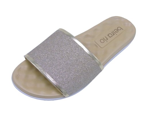 Chinelo Rasteira Feminino Adulto Detalhe Glitter 8360.353 Beira Rio Dourado