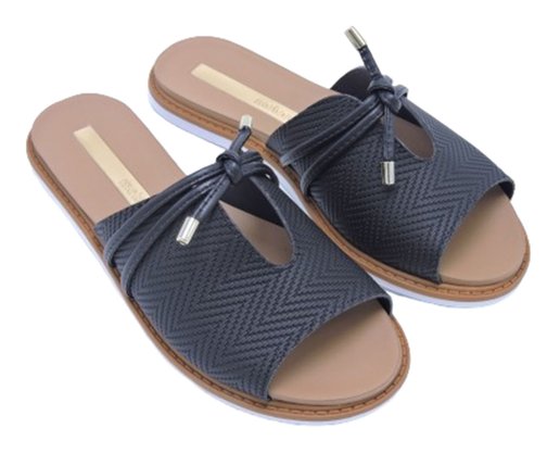Chinelo Rasteira Feminino Adulto Detalhe Laço 5443.116 Moleca Preto