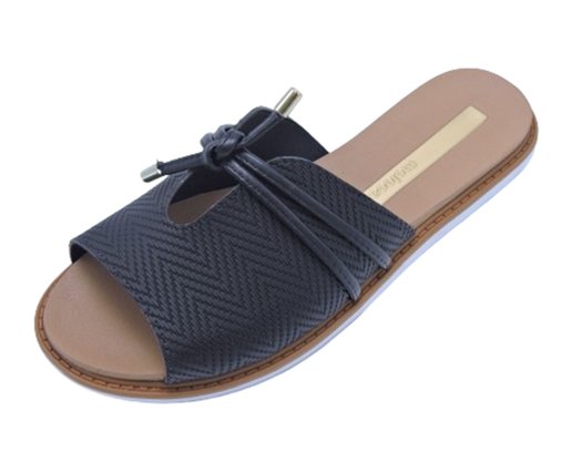 Chinelo Rasteira Feminino Adulto Detalhe Laço 5443.116 Moleca Preto