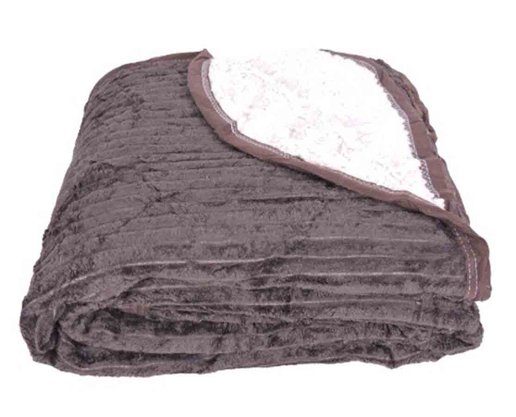 Cobertor Canelado Casal Liso Com Sherpa 1,80m X 2,20m Texfine Marrom