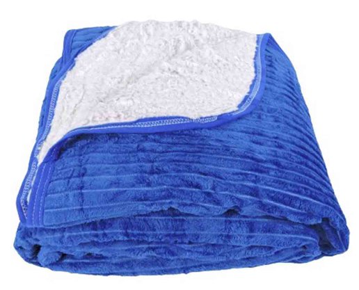 Cobertor Canelado Casal Liso Com Sherpa 1,80m X 2,20m Texfine Royal