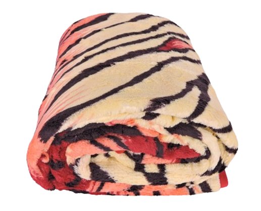 Cobertor Casal Estampado  1,90x2,20 DS Amarelo e Vermelho
