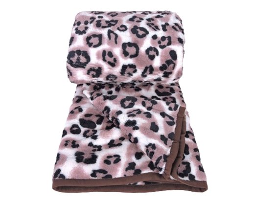 Cobertor Casal Estampado  1,90x2,20 DS Marrom e Branco