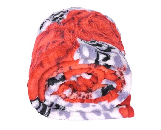 Cobertor Casal Estampado  1,90x2,20 DS Vermelho e Branco
