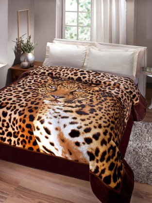 Cobertor Casal Kyor Leopardo 1,80X2,20 Jolitex Marrom