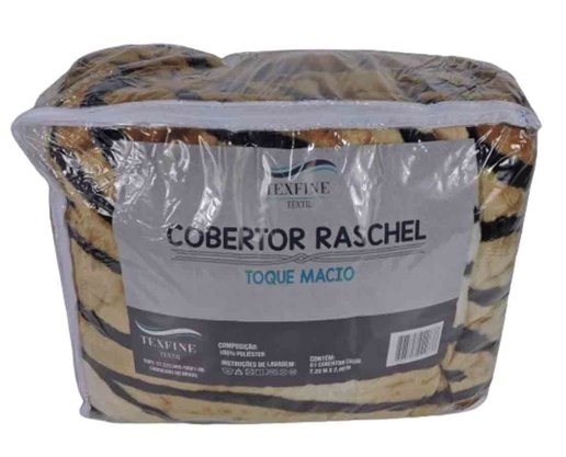 Cobertor Casal Raschel 2,20m x 2,40m Texfine Animal Print