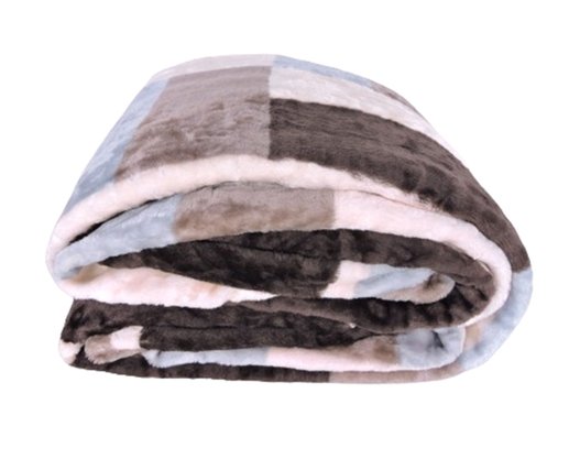 Cobertor Casal Raschel 2,20m x 2,40m Texfine Cinza e Marrom